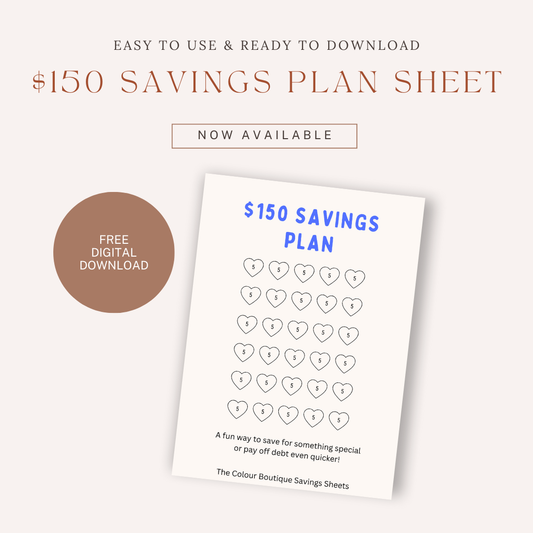 A4 $150 Savings Plan Sheet (DIGITAL FILE)