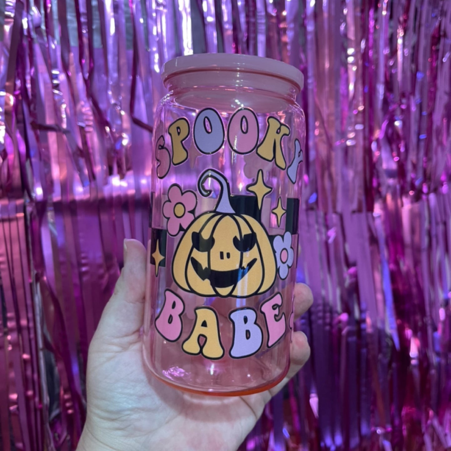 16oz Spooky Babe Pale Pink Acrylic Tumbler