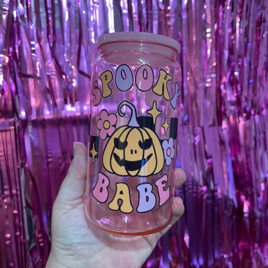 16oz Spooky Babe Pale Pink Acrylic Tumbler