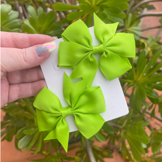 Bright Green Bows (Set of 2)