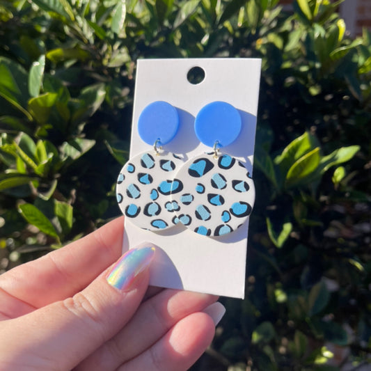 Blue Leopard Dangles