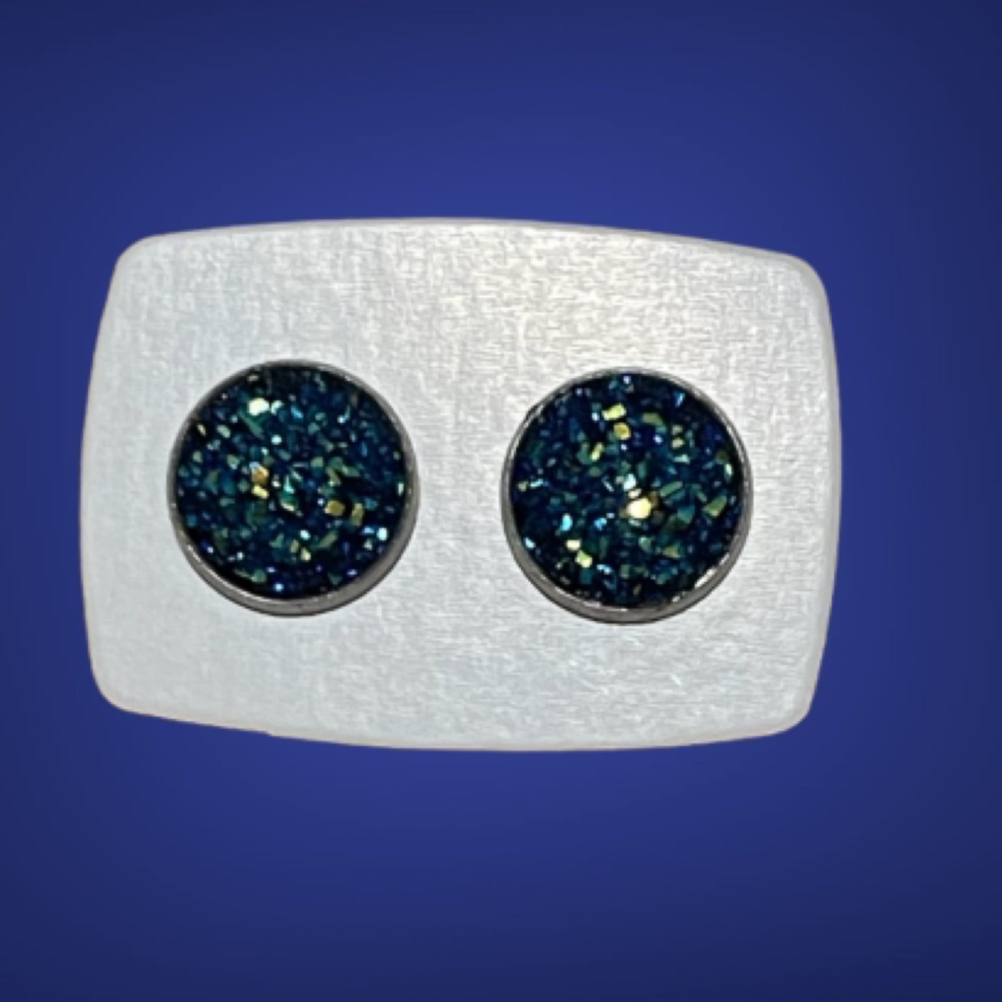 Small Navy Sparkly Studs