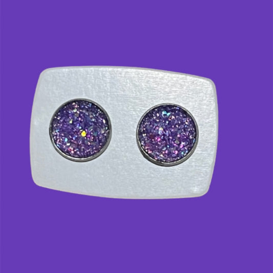 Small Purple Sparkly Studs