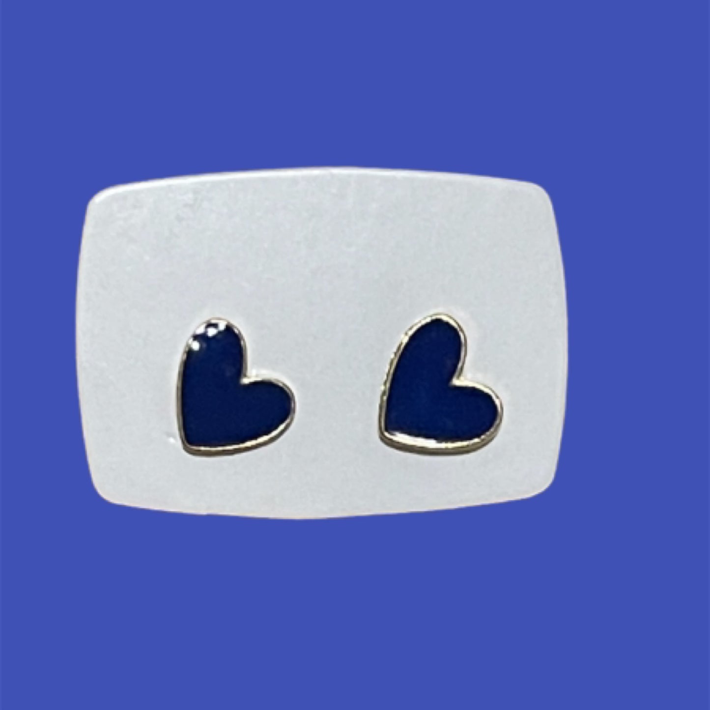 Tiny Blue Heart Studs