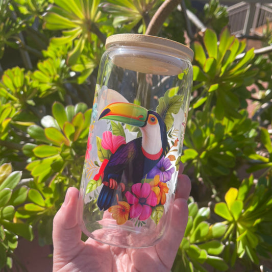 16oz Toucan Glass Tumbler