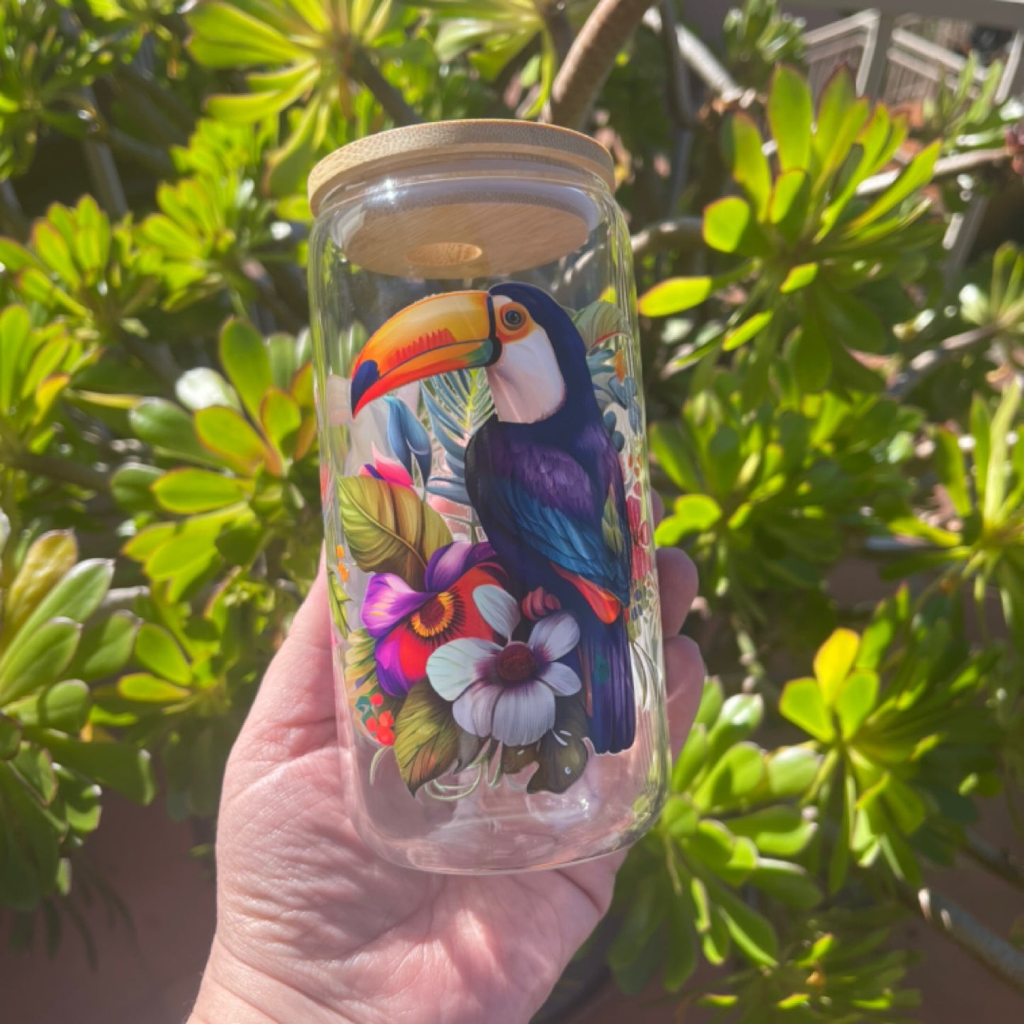 16oz Toucan Glass Tumbler