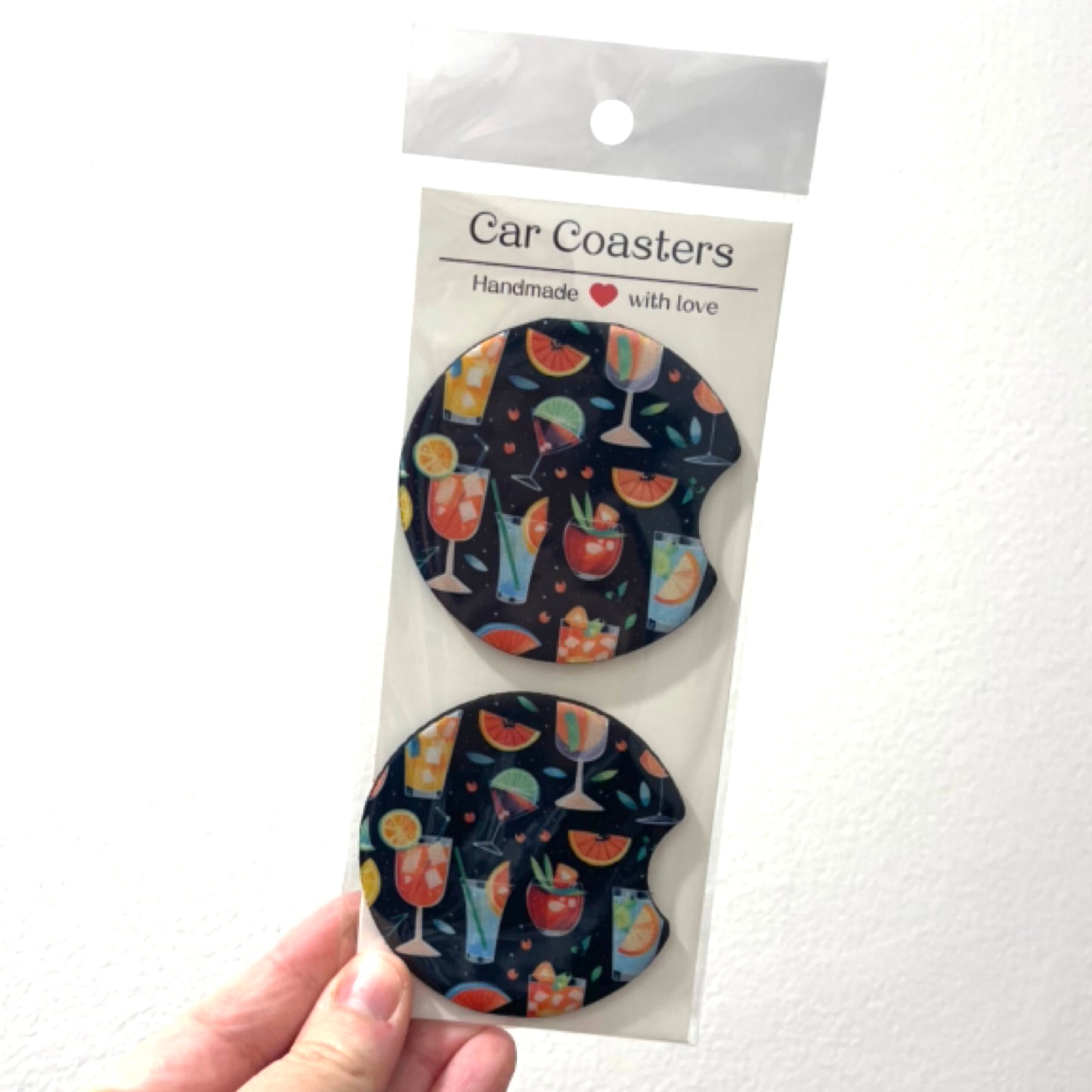 Black Cocktail Car Coasters