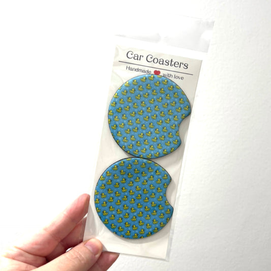 Blue Rubber Ducky Car Coasters