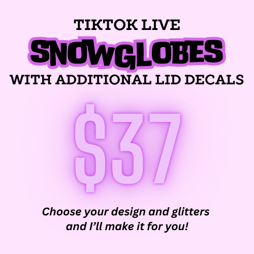 16oz Acrylic Snowglobes + Decorated Matching Lid (Live Special)